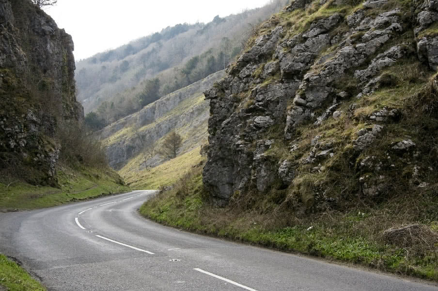 Road through Cheddar Gorge Road through Cheddar Gorge
