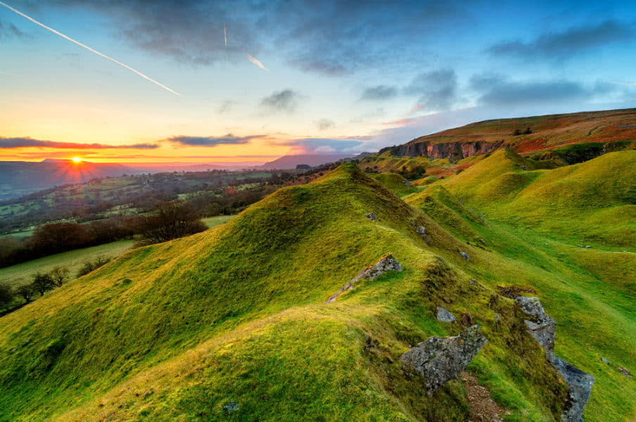 Llangattock Escarpment in the Breacon Beacons, Wales