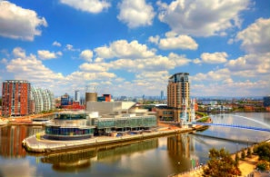 Panoramic view of Manchester, UK