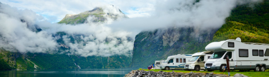 parked rv rentals with scenic view