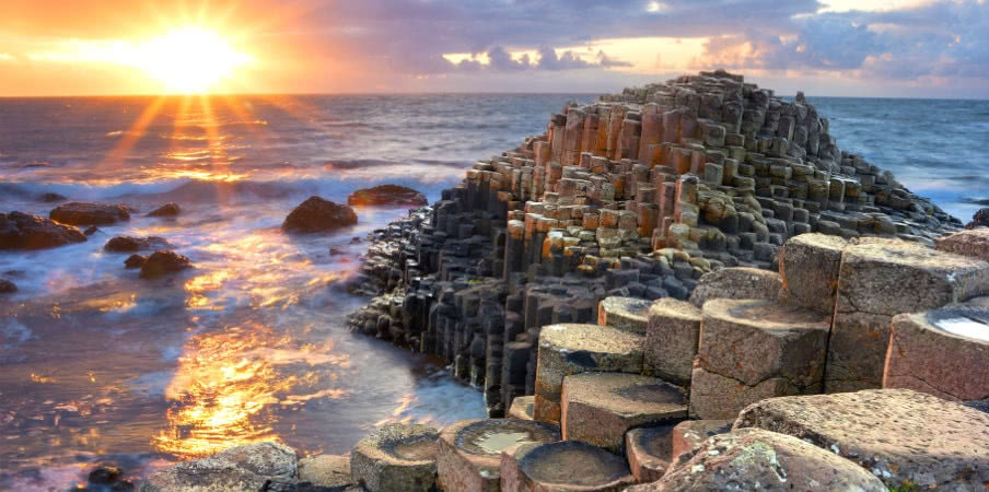sunset at giants causeway north antrim sunset at giants causeway north antrim