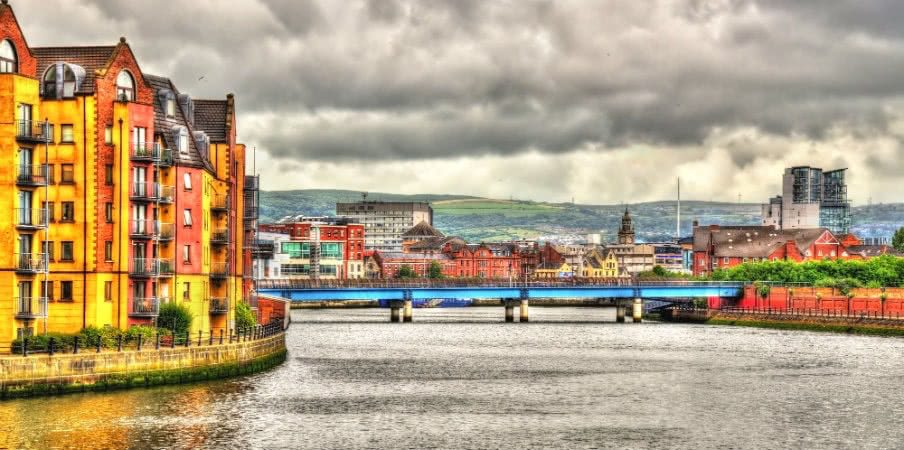 view of belfast over the river lagan view of belfast over the river lagan